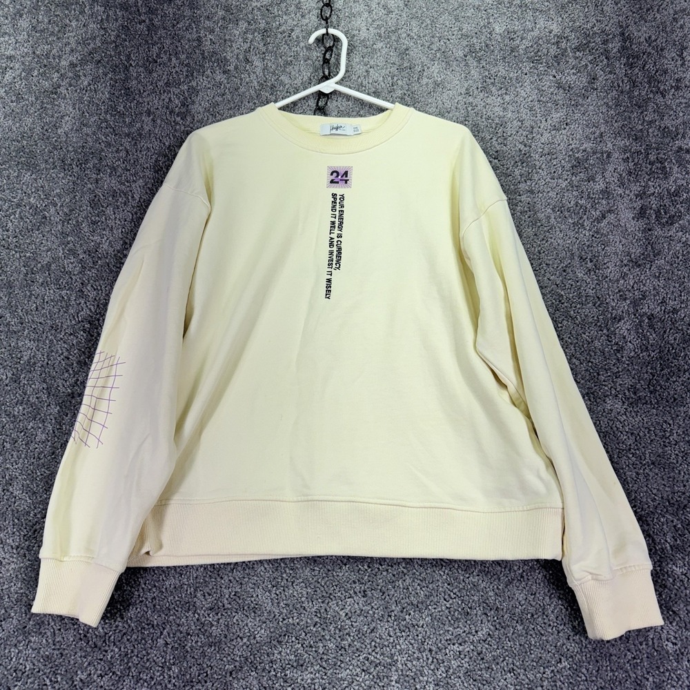Mayfair The Label Sweatshirt Womens One Size Yellow Clock Motivational Quote
